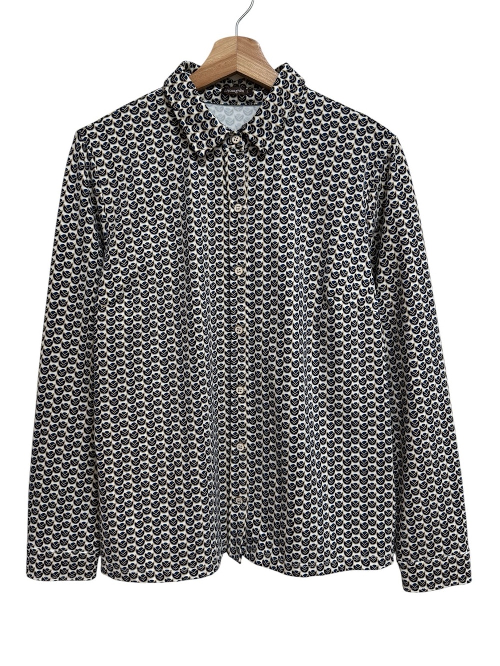 J. McLaughlin Catalina Cloth Button Up Shirt Blouse Top Women Large Abstract
